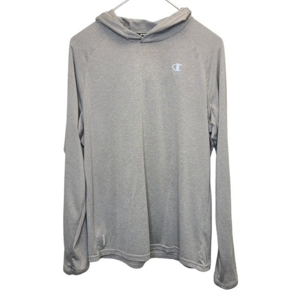 Men's Champion Gray Sweatshirt Power Train Vapor Technology Hooded Pullover M